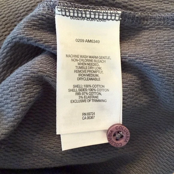 Columbia Men's Charcoal Long Sleeve Henley - Picture 5 of 5